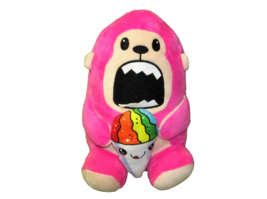 10&quot; Peek A Boo Pink Snacks The Gorilla With Snow Cone Rainbow Plush Stuffed Toy - £8.63 GBP