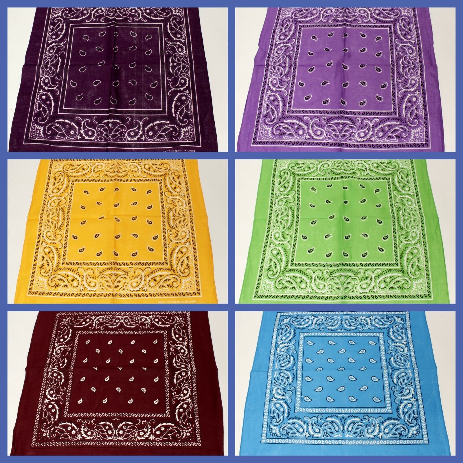 Bandanna Face Mask Bandana Head Scarf Cotton Handkerchief 6 Colors To Ch... - $3.59