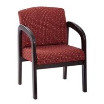 Fabric Mahogany Finish Wood Visitor Chair - $183.99