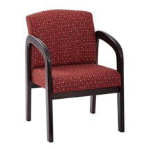 Fabric Mahogany Finish Wood Visitor Chair - £146.25 GBP