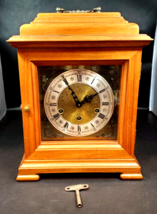 Vintage 1980 H. D. Russell Wood Quartz Mantel Clock Works and Looks Awesome - $148.49