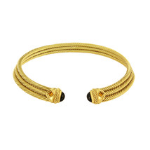 David Yurman Rare Gold Onyx Citrine 3 Rows Choker Cuff - $84,469.56 MXN