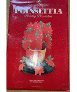 VINTAGE 1979 American Greetings Christmas Poinsettia Decor Decoration 12.5” - $22.61 CAD