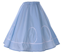 Blue &amp; White Ric Rac Circle Skirt 50s Style Party Sock Hop Swing S to XL... - £23.90 GBP