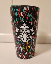 Starbucks Holiday Confetti Christmas 12oz Ceramic Travel Cup Tumbler Mug 2019 - £10.06 GBP