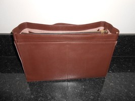 Brown Multi Pocket Handbag Bag Insert Organizer  13&quot; x 5.25&quot; x 8&quot; - $35.99