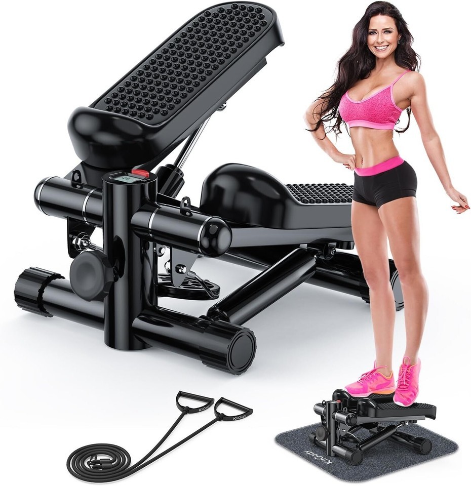 330LB Capacity Mini Exercise Stepper with Resistance Bands for Home Fitness Item image 3