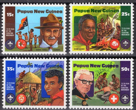 ZAYIX - Papua New Guinea 554-557 MNH Boy Scouts Lord Baden-Powell  072922S64 - £1.43 GBP