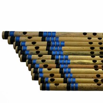 Beautiful Bamboo Flute Wooden Handmade Indian Bansuri Woodwind Musical Set Of 13 - £32.34 GBP