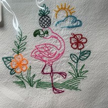 Kitchen Dishtowel Flowers 100% Cotton Flour Sack Machine Embroidered NEW - $9.89