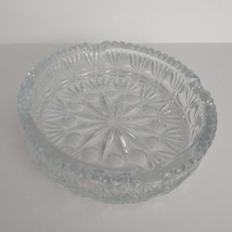 VTG Clear Crystal Glass Sunburst Heavy Ashtray Round Cut 6&quot; Diameter MCM - $15.80