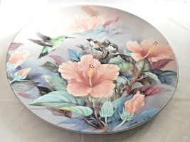 Bradford Exchange Natures Harmony Plate by Lena Liu Hummingbird Floral 1990    - £17.39 GBP