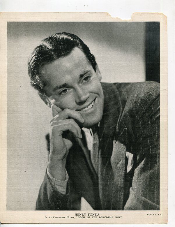 Primary image for Trail Of The Lonesome Pine-Henry Fonda-Fan Card-8x10-B&W-Still