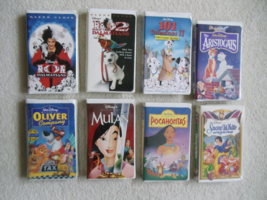 8 Walt Disney movies on VHS in clamshell cases. One sealed and unopened. - £15.69 GBP