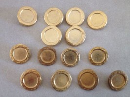 Lot of 14 Vintage 80s 90s Textured Bright Brass Shank Buttons 2cm 1.75cm - $12.99