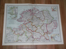 1908 Original Antique Map Of Northern Ireland / Belfast Londonderry - £25.60 GBP