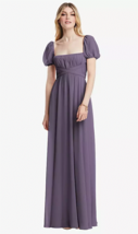 Dessy 3120 Regency Empire Waist Puff Sleeve Chiffon Maxi Dress..Lavender..Sz XL - £67.57 GBP