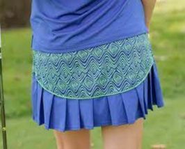 NWT Ladies BIRDIES AND BOWS Navy Blue & Green Golf Tennis Knit Skort - M L & XL  image 2