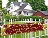Graduation Decoration Banner Red and Gold Graduation 2024 Banner Sign Go... - $21.51