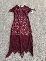 Love, Fire Women’s Maroon Sleeveless Lace Overlay Dress Size XS Zipper Closure - £9.74 GBP