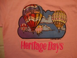 Vintage Cotton Art Heritage Days Cumberland MD. Hot Air Balloon T Shirt ... - $19.79