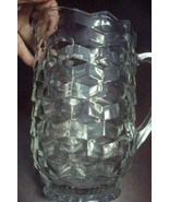 COLONY WHITEHALL Pattern Clear Glass Pitcher 7 1/2&quot; CUBIST DESIGN &#39;60s o... - $1,190.85 MXN