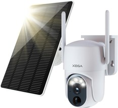 Solar Security Camera Outdoor Wireless 2K Super HD PTZ CCTV Camera Wi Fi Surveil - £57.64 GBP