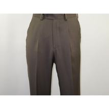 Mens MANTONI Pleated Dress Pants 100% Wool Super 140's Classic Fit  40901 Taupe image 5