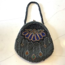 Purse Bead Beaded Handbag Floral Flower Motif Antique Vintage - $99.99
