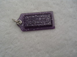 AUTHENTIC COACH  SMALL PURPLE PLASTIC WITH SILVER SPARKLES HANG TAG EUC - £9.39 GBP