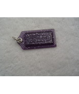 AUTHENTIC COACH  SMALL PURPLE PLASTIC WITH SILVER SPARKLES HANG TAG EUC - £9.59 GBP