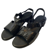 Women’s SAS Tripad Comfort Suntimer Black Croc Leather Sandals Size 7 - $33.74