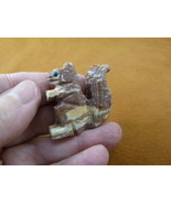 Y-SQU-29) little red tan SQUIRREL stone carving SOAPSTONE PERU love squi... - €7,34 EUR