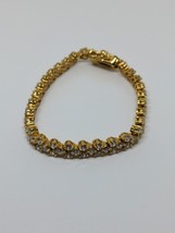 14k Gold Electroplated GE CZ Tennis Bracelet 7&quot; - £39.97 GBP