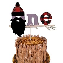 Lumberjack First Birthday Cake Topper Buffalo Plaid Rustic Hunter Cake D... - £7.80 GBP