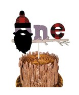 Lumberjack First Birthday Cake Topper Buffalo Plaid Rustic Hunter Cake D... - $9.89