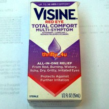 VISINE Red Eye Total Comfort Multi-Symptom Eye Drops, 1/2oz, 11/2023, NI... - £3.60 GBP