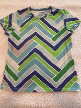 Liz Claiborne New York Large Multicolor Shirt Striped Round Neck - $10.00