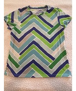 Liz Claiborne New York Large Multicolor Shirt Striped Round Neck - $183.38 MXN