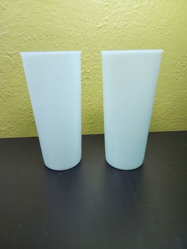 Tupperware #115 Plastic Tumblers Drinking Glass 12oz Pastel Green Cups Vintage 2 - $14.84