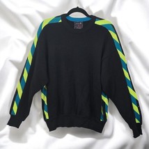 Vintage Demetre Latitude Wool Sweater Black Neon Green Men Large READ an... - $34.58