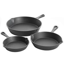 Gibson Home Brickstone 3 Piece Pre-Seasoned Cast Iron Skillet Set in Black - $104.48