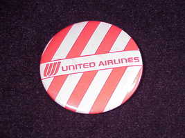 Vintage United Airlines Red and White Striped Promotional Pinback Button... - $5.95
