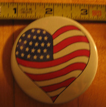 Heart Shaped Flag on a White Backround Pinback Button - £2.90 GBP
