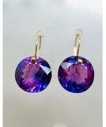 Purple Amethyst Gemstone 925 Sterling Silver Ear wire Earrings For Love - $50.00