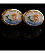 Mermaid Cufflinks Vintage - Nude Sea Goddess - nautical Cuff Links - ero... - £98.32 GBP