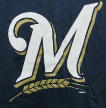 MLB Milwaukee Brewers Men&#39;s Short Sleeve T-Shirt Navy Blue Size Medium - $15.44