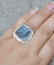 Large Stone Ring, Sterling Silver Ring, Raw Crystal Ring, Quartz Ring, R41 - £28.03 GBP