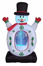 4 Foot Tall Christmas Inflatable Snowman Snowflake Snow Globe Blowup Decoration - £52.11 GBP