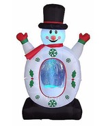 4 Foot Tall Christmas Inflatable Snowman Snowflake Snow Globe Blowup Dec... - £51.66 GBP